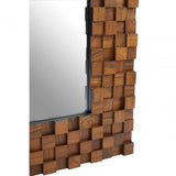 Dimensional Squares Wall Mirror, Brown