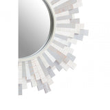Grey And White Wooden Wall Mirror, Grey
