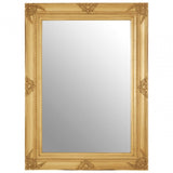 Baroque Rectangular Gold Wall Mirror, Gold