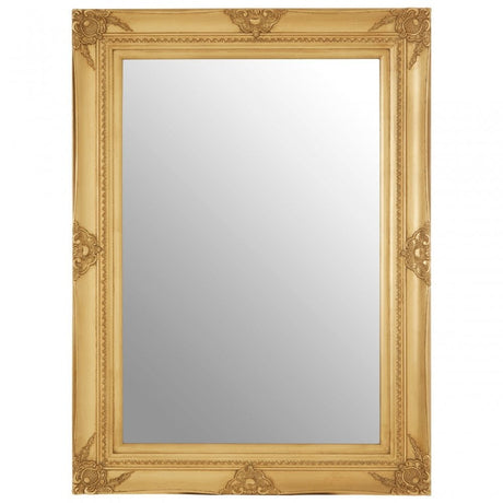 Baroque Rectangular Gold Wall Mirror, Gold