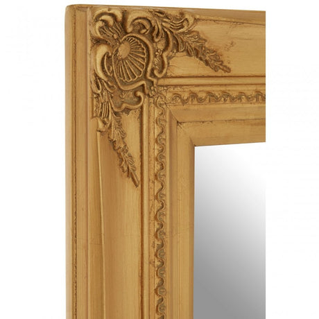 Baroque Rectangular Gold Wall Mirror, Gold