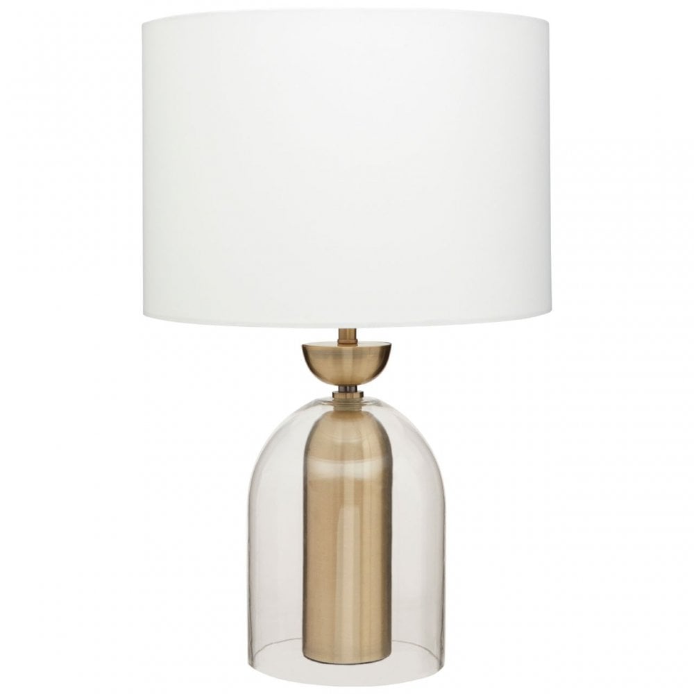 Glass / Brass Finish Table Lamp, Brass