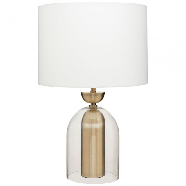 Glass / Brass Finish Table Lamp, Brass