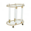 Oria Trolley Mirror with Warm Metallic Frame, White