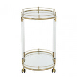 Oria Trolley Mirror with Warm Metallic Frame, White