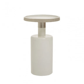 Elva Cream And Gold Side Table, Cream