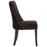 Kensington Townhouse Black Velvet Dining Chair, Black