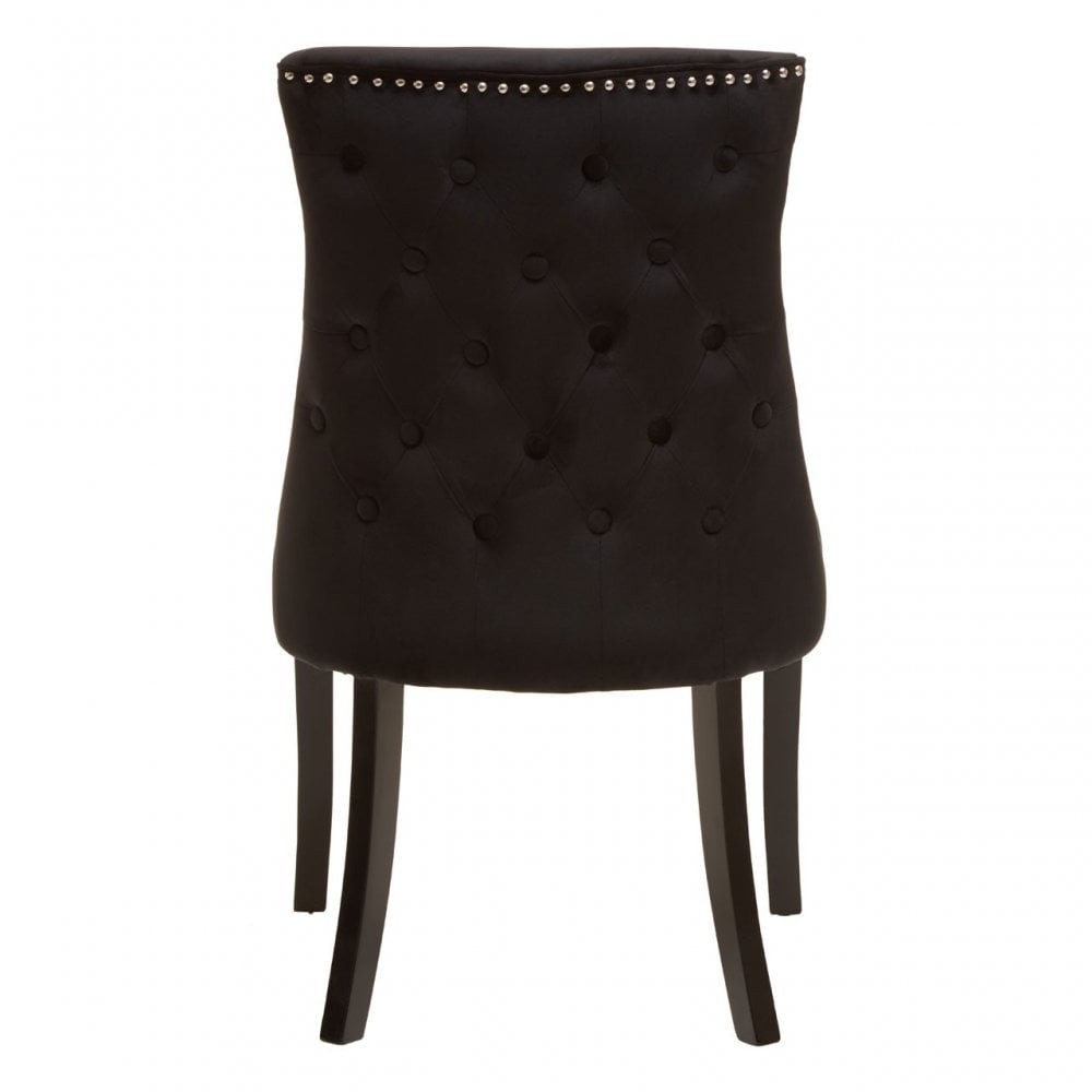 Kensington Townhouse Black Velvet Dining Chair, Black