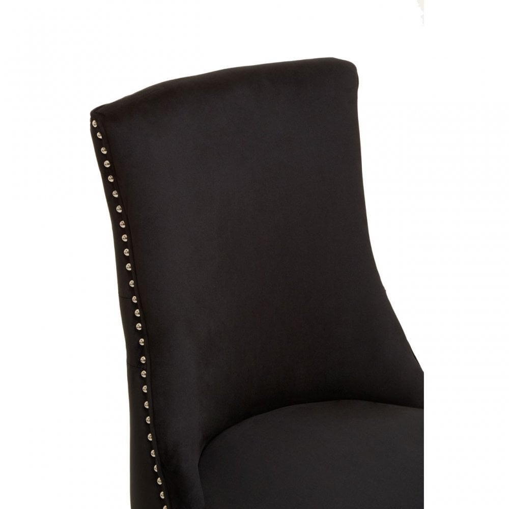 Kensington Townhouse Black Velvet Dining Chair, Black