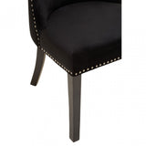 Kensington Townhouse Black Velvet Dining Chair, Black