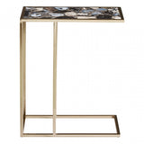 Vita Black & Gold Agate Side Table