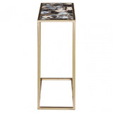 Vita Black & Gold Agate Side Table