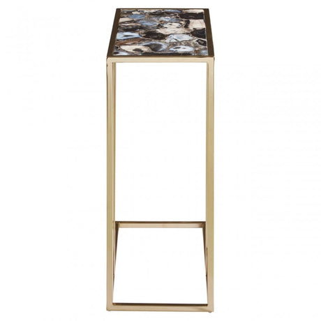 Vita Black & Gold Agate Side Table
