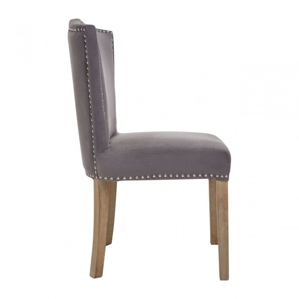 Kensington Townhouse Grey Velvet Dining Chair, Grey