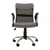 Grey Home Office Chair With Chrome Arms, Grey