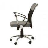 Grey Home Office Chair With Chrome Arms, Grey