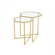 Herber Set Of 2 Gold Finish Tables, Gold