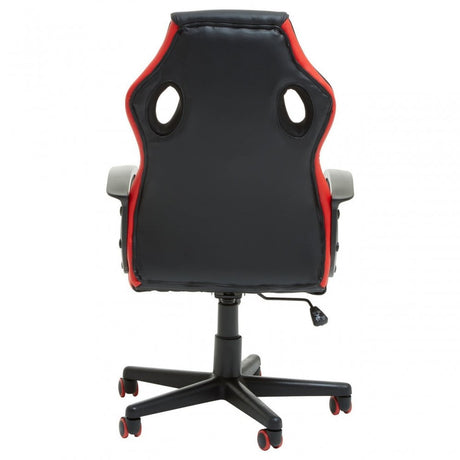 Black And Red Pu Home Office Chair, Red