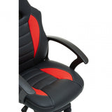 Black And Red Pu Home Office Chair, Red