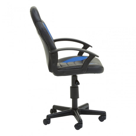 Black And Blue Pu Home Office Chair, Blue