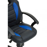 Black And Blue Pu Home Office Chair, Blue