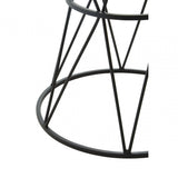 Shalimar Round White Marble Top Side Table, Black