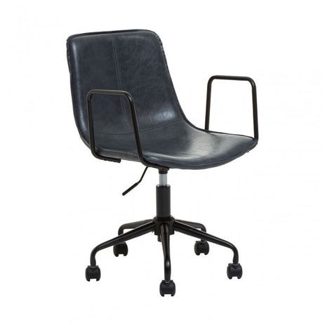 Branson Grey Leather Effect Home Office Chair, Grey
