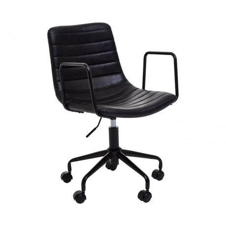 Forbes Black Leather Effect Home Office Chair, Black