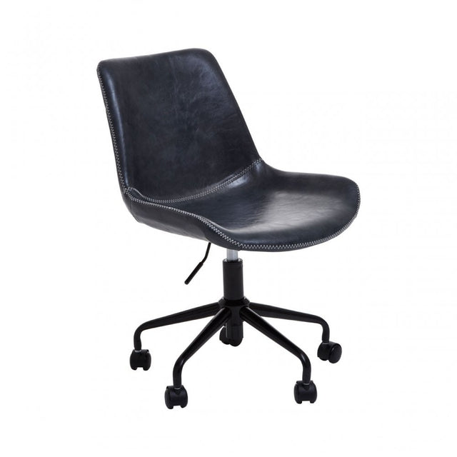 Bloomberg Grey Leather Effect Home Office Chair, Grey