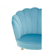 Ovala Aqua Velvet Scalloped Chair