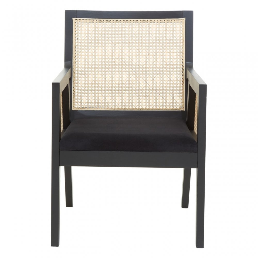 Corso Cane Rattan Back Chair, Black