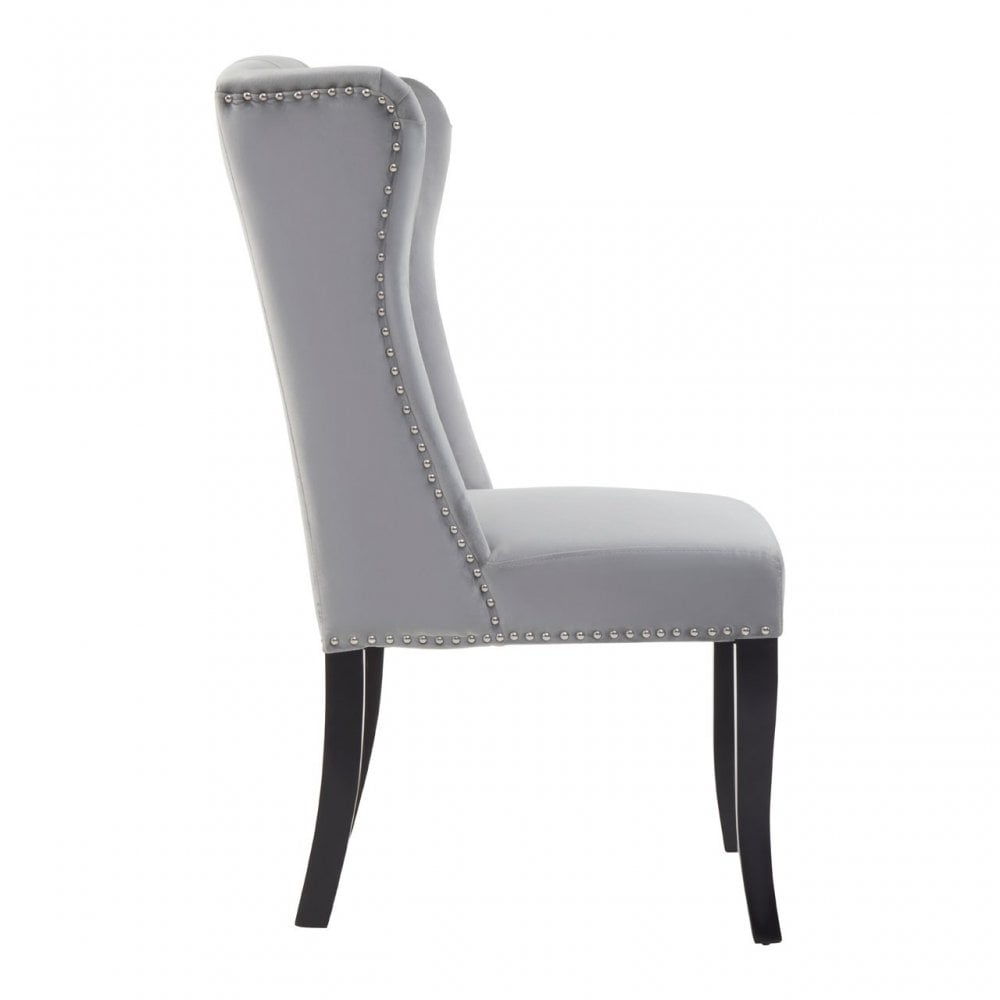 Kensington Townhouse Grey Velvet Dining Chair, Grey