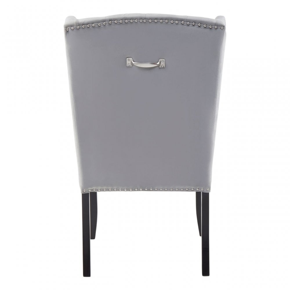 Kensington Townhouse Grey Velvet Dining Chair, Grey