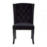 Kensington Townhouse Black Velvet Dining Chair, Black