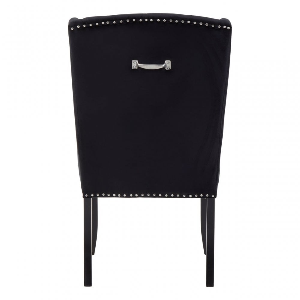 Kensington Townhouse Black Velvet Dining Chair, Black