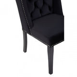 Kensington Townhouse Black Velvet Dining Chair, Black