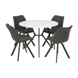 Weston Round Grey Dining Set, Black