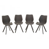 Weston Round Grey Dining Set, Black