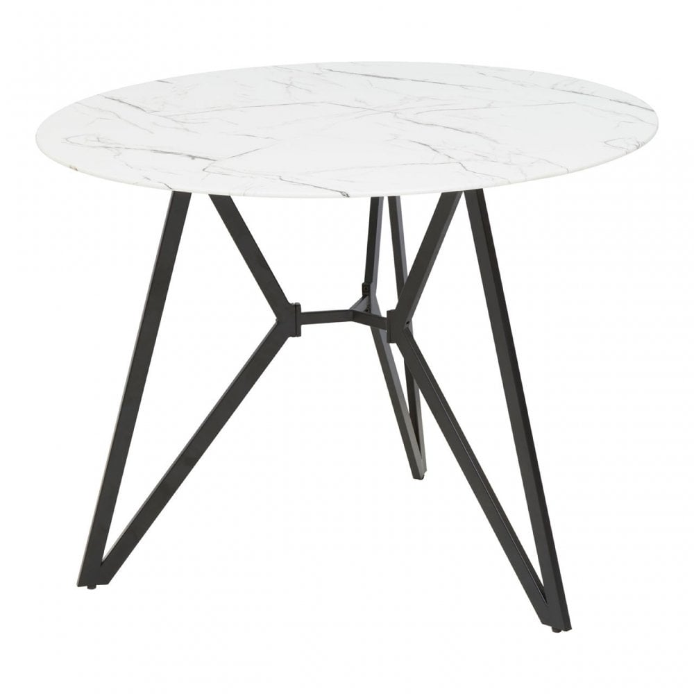 Weston Round Grey Dining Set, Black