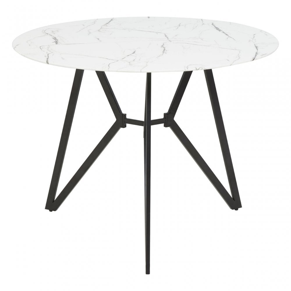 Weston Round Grey Dining Set, Black