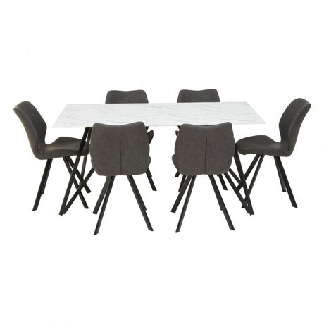 Weston Rectangular Grey Dining Set, Black