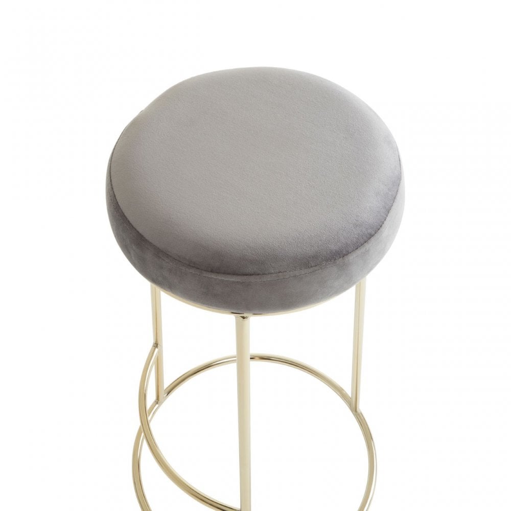 Manhattan Grey Velvet Tall Bar Stool