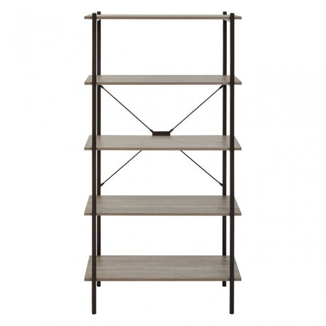 Bradbury Five Tier Grey Oak Shelf Unit