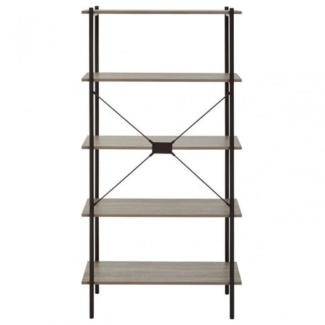 Bradbury Five Tier Grey Oak Shelf Unit