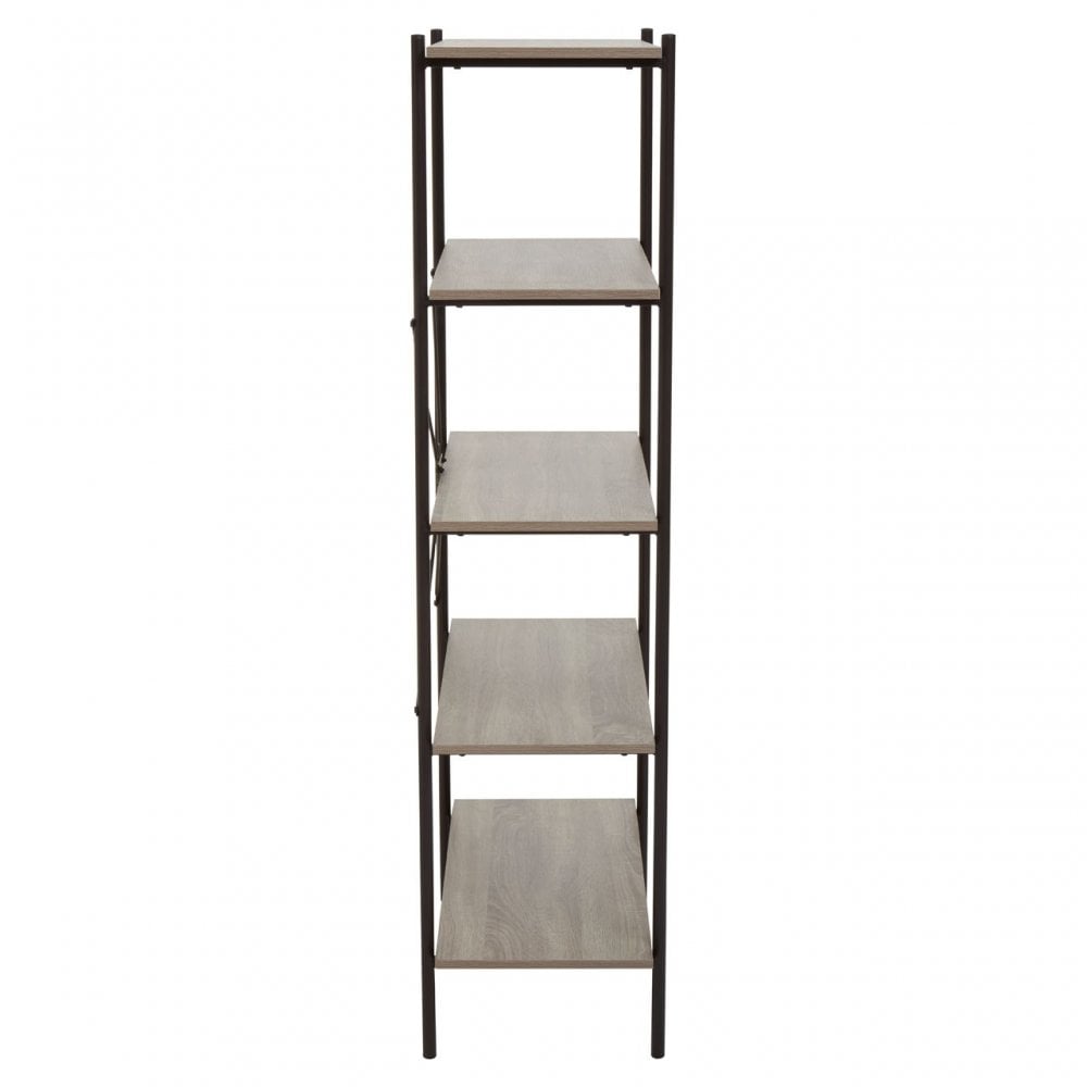 Bradbury Five Tier Grey Oak Shelf Unit