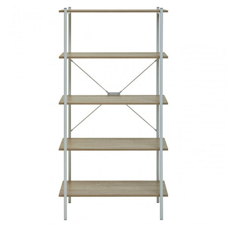 Bradbury Five Tier Natural Oak Shelf Unit