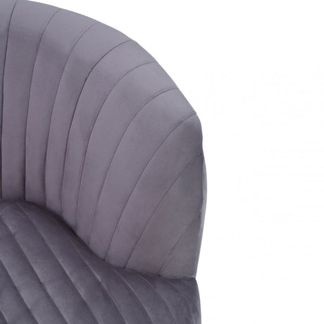 Florina Grey Velvet Chair With Gold Legs, Grey