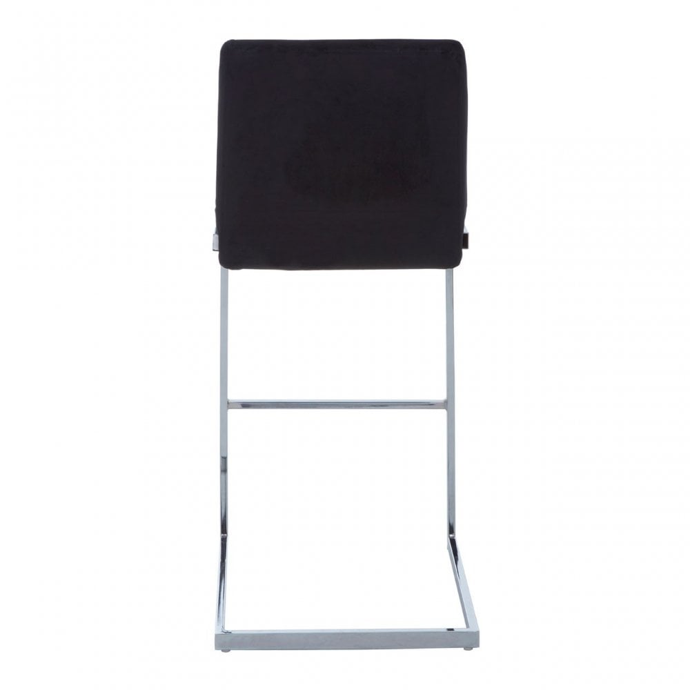 Tamzin Black Velvet Bar Chair With Low Back, Black