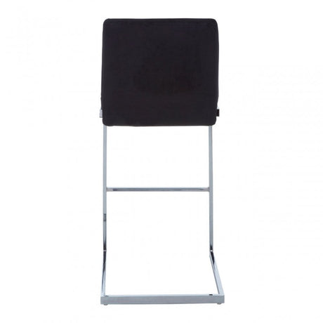 Tamzin Black Velvet Bar Chair With Low Back, Black