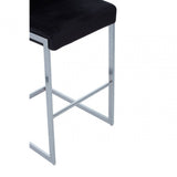 Tamzin Black Velvet Bar Chair With Low Back, Black